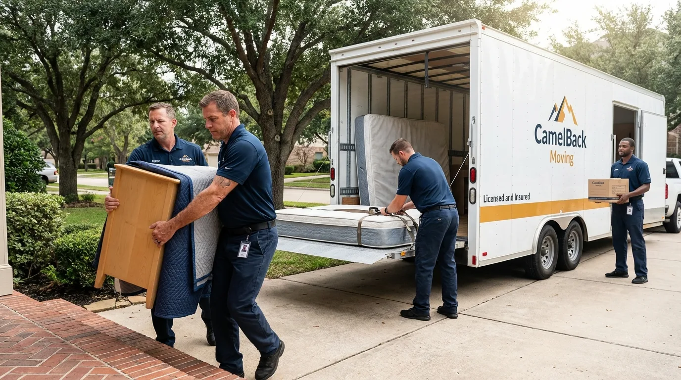 Crew loading residential truck for cross-state move from Holgate, OH