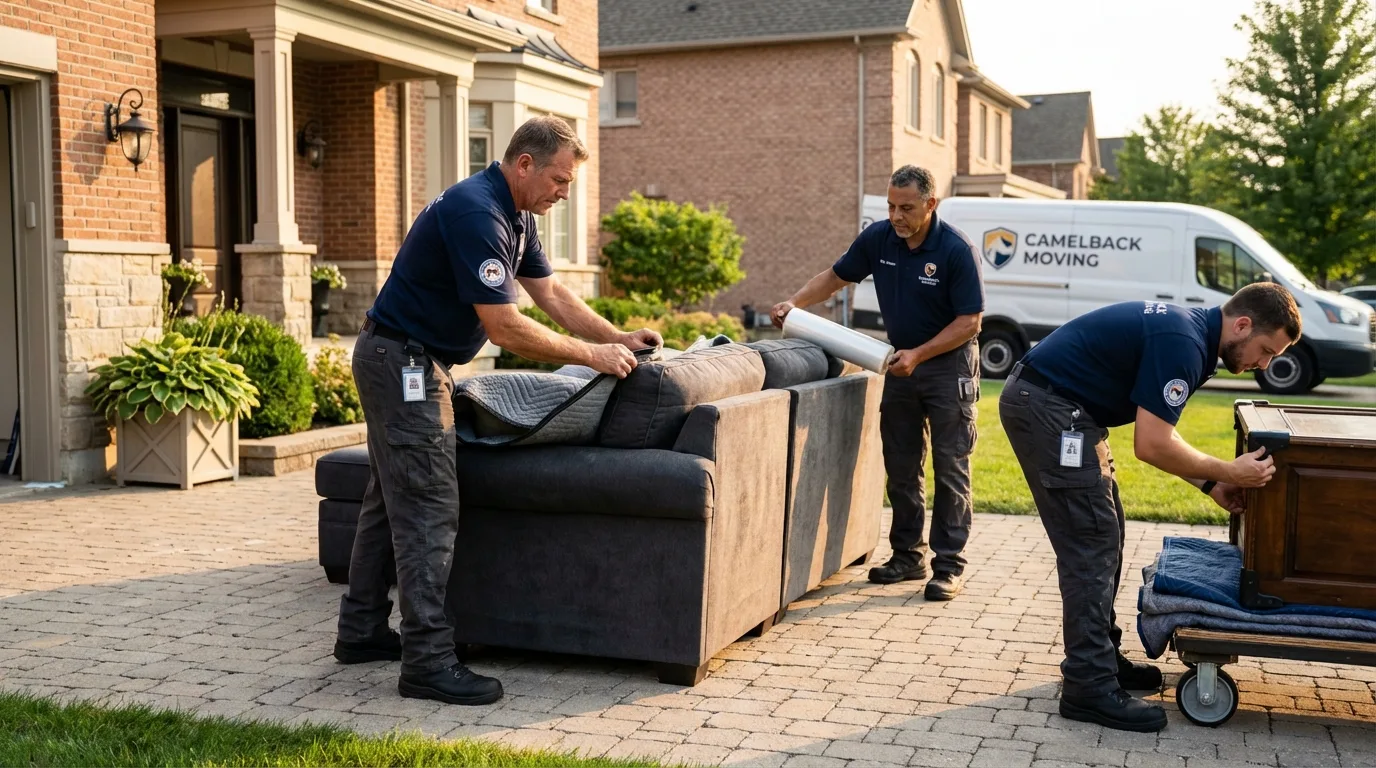 Large estate moving crew wrapping furniture in Holgate, OH